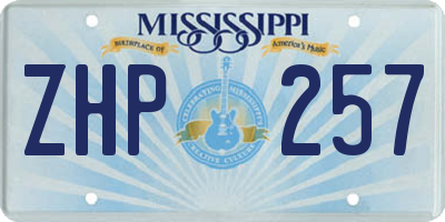 MS license plate ZHP257