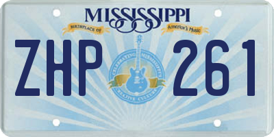 MS license plate ZHP261