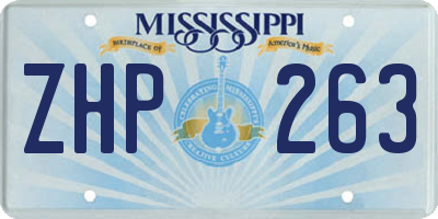 MS license plate ZHP263