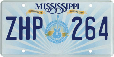 MS license plate ZHP264