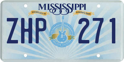 MS license plate ZHP271