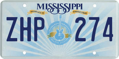 MS license plate ZHP274