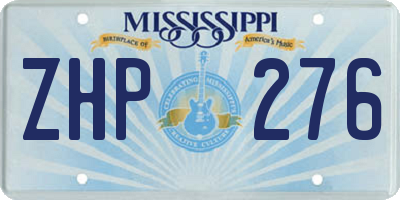 MS license plate ZHP276