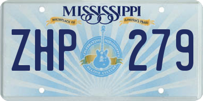 MS license plate ZHP279