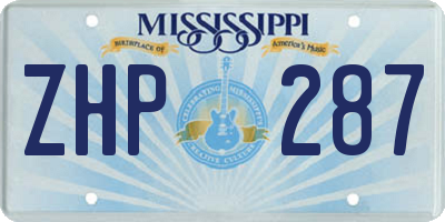 MS license plate ZHP287