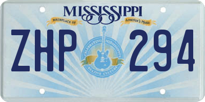 MS license plate ZHP294