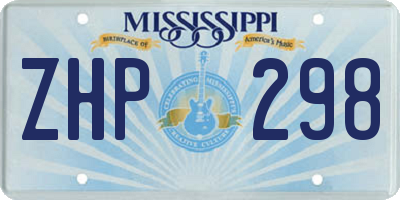 MS license plate ZHP298