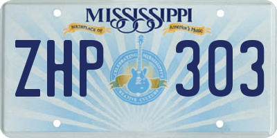 MS license plate ZHP303