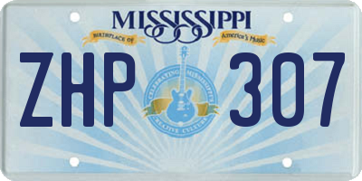 MS license plate ZHP307