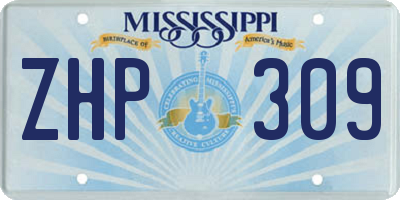 MS license plate ZHP309