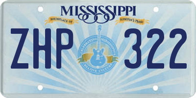 MS license plate ZHP322