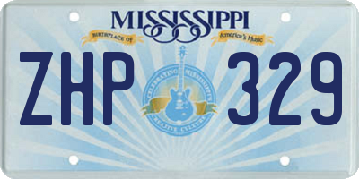 MS license plate ZHP329