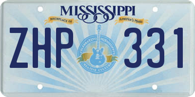 MS license plate ZHP331