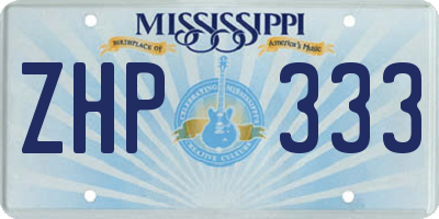 MS license plate ZHP333