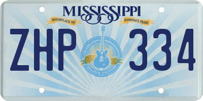 MS license plate ZHP334