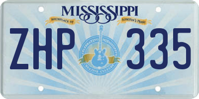 MS license plate ZHP335