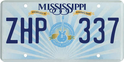 MS license plate ZHP337