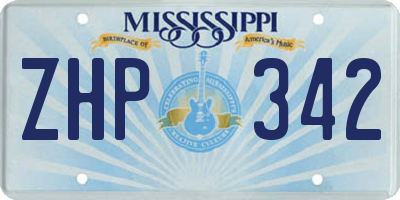 MS license plate ZHP342