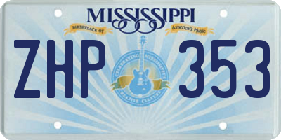 MS license plate ZHP353