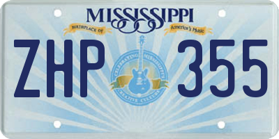 MS license plate ZHP355