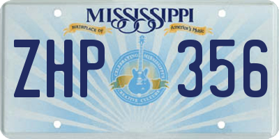 MS license plate ZHP356