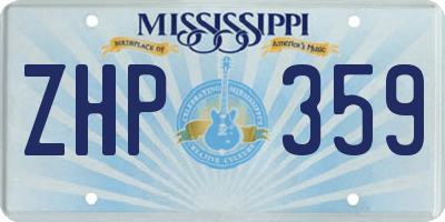 MS license plate ZHP359