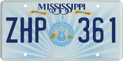 MS license plate ZHP361