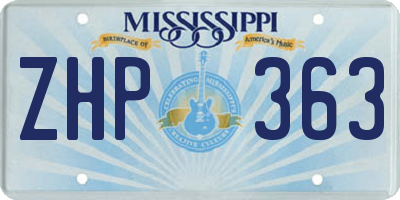 MS license plate ZHP363