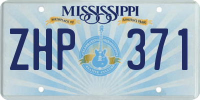 MS license plate ZHP371