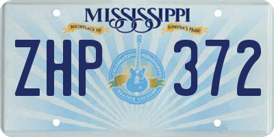 MS license plate ZHP372