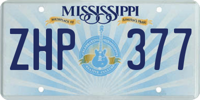 MS license plate ZHP377