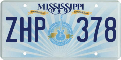 MS license plate ZHP378