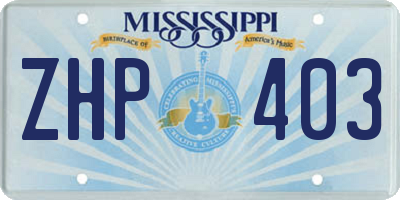 MS license plate ZHP403