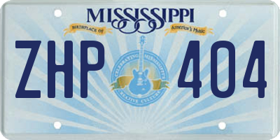 MS license plate ZHP404