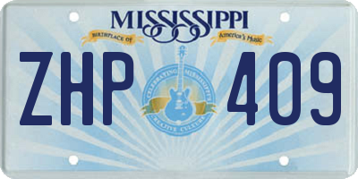 MS license plate ZHP409