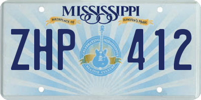 MS license plate ZHP412