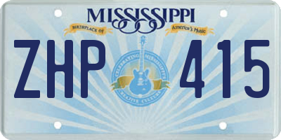 MS license plate ZHP415