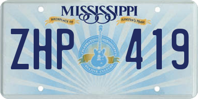 MS license plate ZHP419