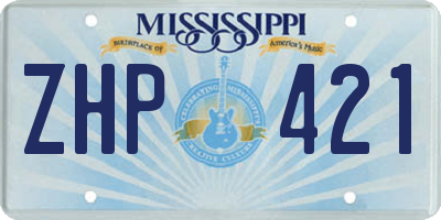 MS license plate ZHP421