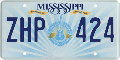 MS license plate ZHP424