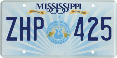 MS license plate ZHP425
