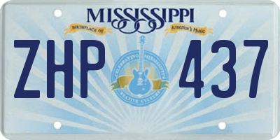 MS license plate ZHP437