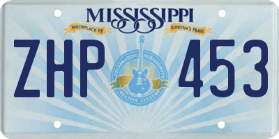 MS license plate ZHP453