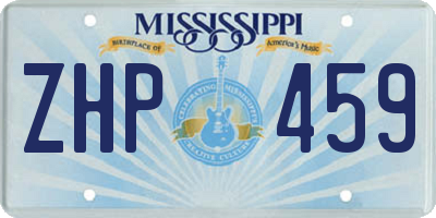 MS license plate ZHP459