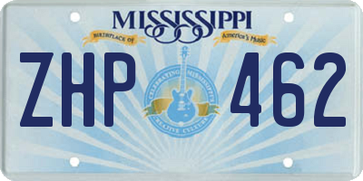 MS license plate ZHP462