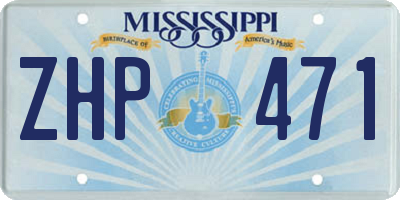 MS license plate ZHP471