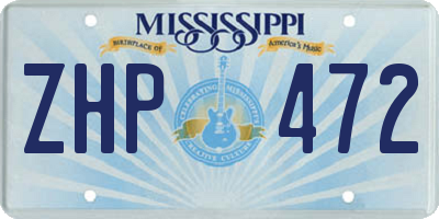 MS license plate ZHP472