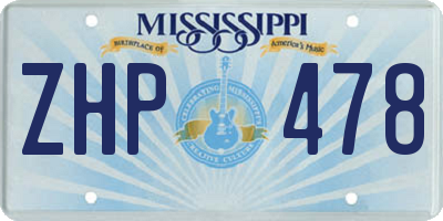 MS license plate ZHP478