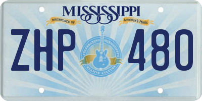 MS license plate ZHP480