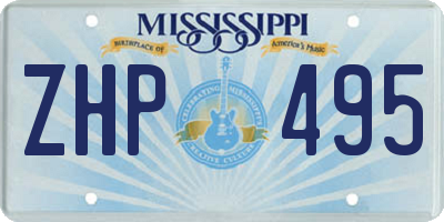 MS license plate ZHP495